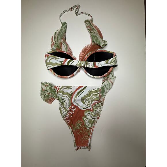 Andrea Iyamah Salama Bikini Top & Bikini Bottom Set Abstract Mushroom Print L - Picture 3 of 4